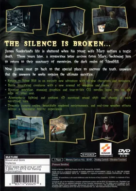 Silent Hill 2 (Japan) box cover back